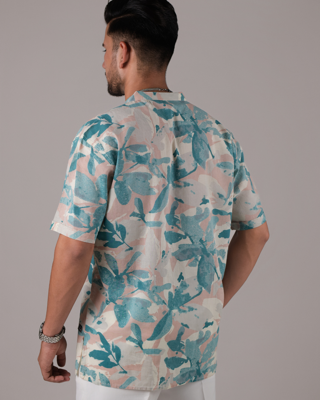Serene Bloom Floral Printed Bushirt for Men